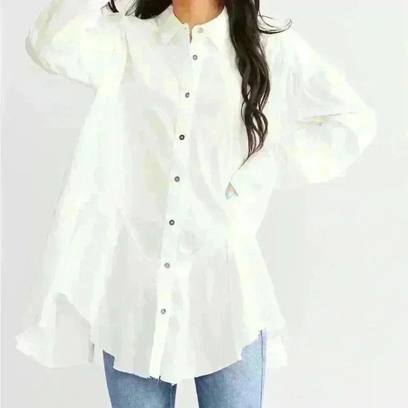 FREE PEOPLE We The Free - Freya Poplin Tunic timeless relaxed fit size S . - Picture 14 of 14